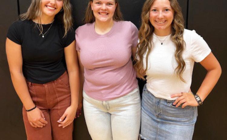 The girls golf team hadn’t taken a photo in time for last week’s fall sports preview, so here they are! Pictured l-r: Austin Deibler, Maci Walz and Hope Miller. Girls golf, cross country, volleyball and football all begin their season this week! Bo Cribelli