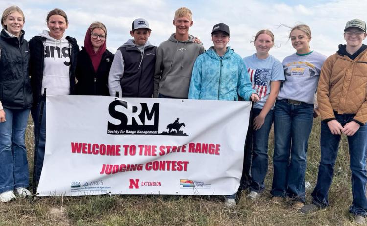 L-r: Kendall Phipps, Hope Miller, Jailyn Miller, Colin Connealy, Teal Peterson, Kassidy Cheever, Kendall Vinton, Kaisley Phipps, Oakes Miller. Kelsey Phillips