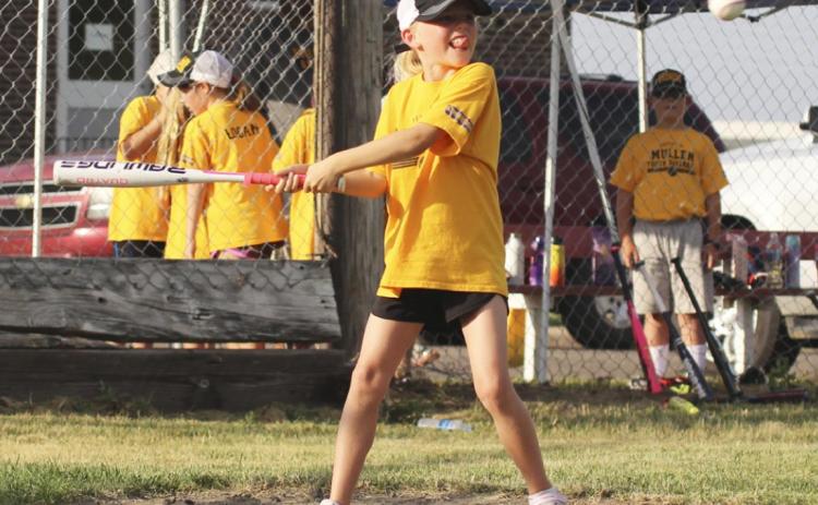 Ayden Lee needed a little extra help from her tongue to get a hit