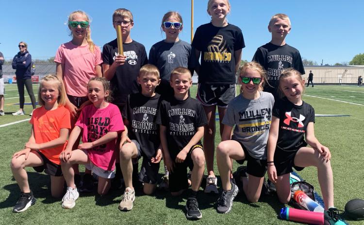 Mullen students competing at the youth meet in North Platte are pictured back, l-r: Emri Dent, Cylas Dent, Kendall Phipps, Hadley Marsh, Weston Ourada. Front: Fallon Lee, Dailie Dent, Kyler Marsh, Ryden Ourada, Ayden Lee, Avery Vinton. Nichole Ourada