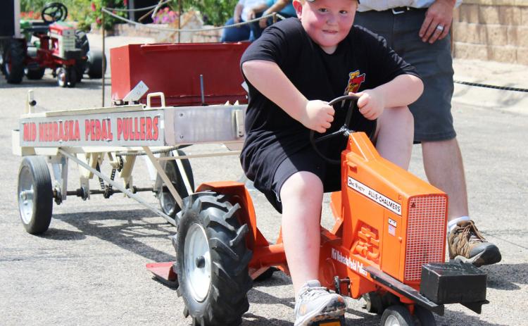 Lane Brown with a full pull in the 5-year-old boy division. Gerri Peterson