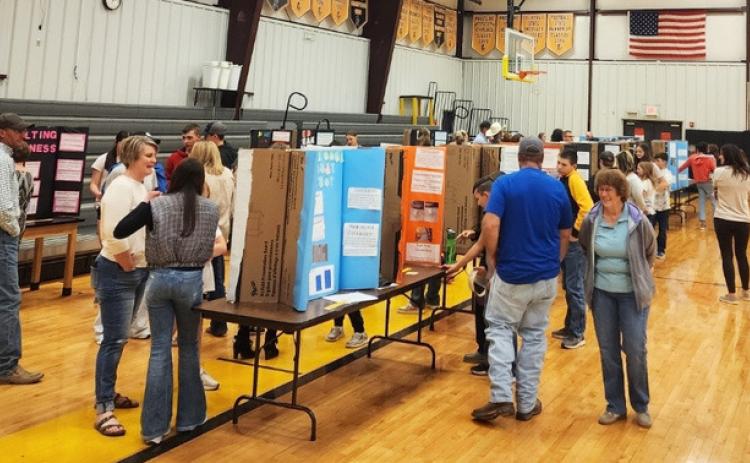 The Middle School Science Fair was held on Tuesday, March 19 at the Hilltop Gym. The students put a lot of time and effort into their projects. They were judged during the afternoon, with the fair then open to the public that evening. The Judge's Pick was 8th grader Ben Werner and the Top Overall Score went to 7th grader Abigail Gracey. Tawn Jewell