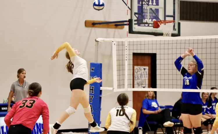 Hayley Donohoe attacking at Hyannis last Thursday. Sue Licking
