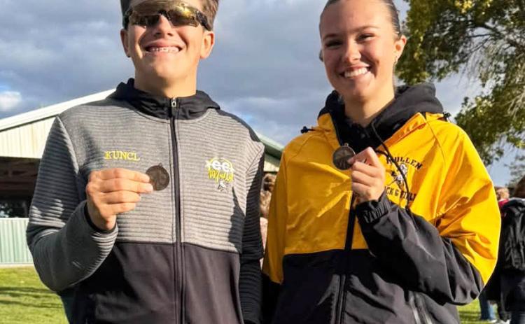 State Cross Country qualifiers Braylon Kuncl and Ady Hampton. Janie Kuncl