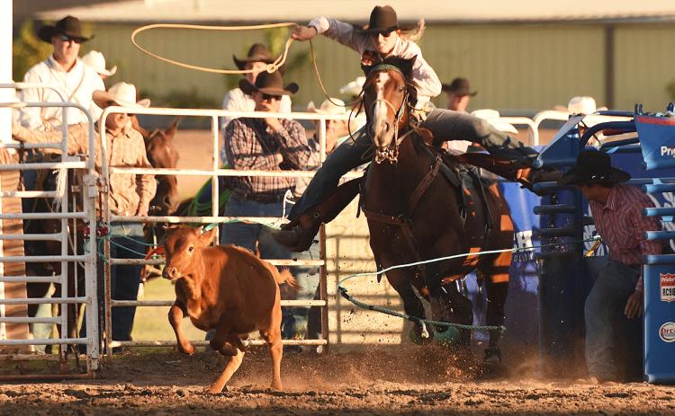 Brittni Bradley competing in the breakaway at the Mid-States Rodeo Finals during the first round. Steve Moseley