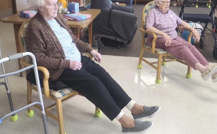 Minnie Mary Hamilton (left) and Nadene Andersen during Restorative with Rebecca.