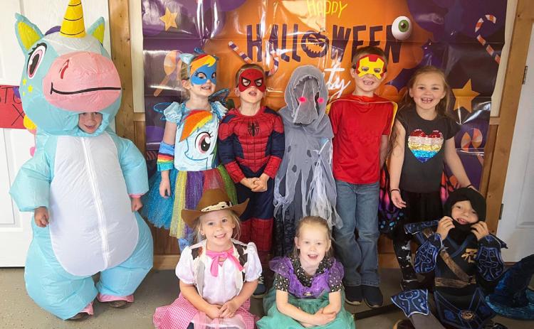 Busy Bee’s Preschool older class, back l-r: Harper Billingsley, Anna Ridenour, Tate Phillips, Jaxson Barnes, Kayden Evans, Brogan Jewell. Front: Kinley Crisp, Aurora Polt, Merick Lattin. Denise Hoyt