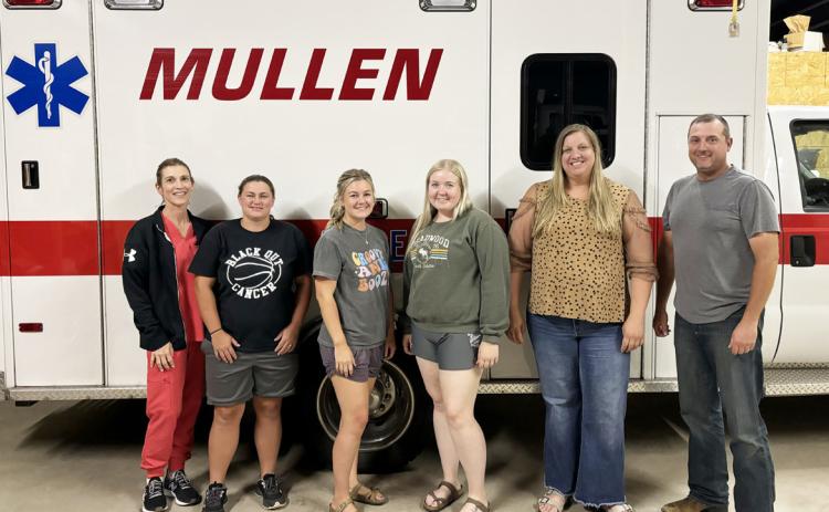 It definitely wasn’t easy but they did it! New EMTs on the Mullen Ambulance Service are pictured l-r: Amanda Vinton, Trisha Vest, Avery Marshall, Jaci Edis, Jamie Green and Ryan Ridenour. Not pictured: Jais Connealy. Sarah Hardin
