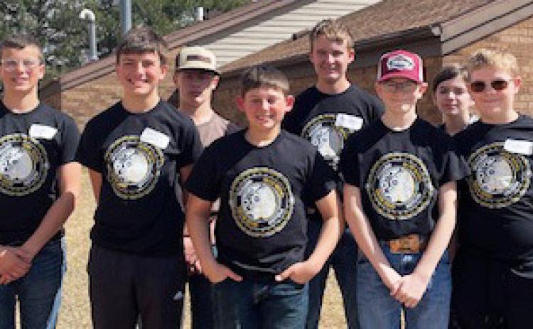 The junior high Quiz Bowl team is pictured l-r: Jack Coble, Braylon Kuncl, Cody Walker, Colin Connealy, Hayden Morrison, Oakes Miller, Teegan Pohot, Collin Donohoe. Not pictured: Gunner Brown, Brandt Mundorf. Ron Taylor