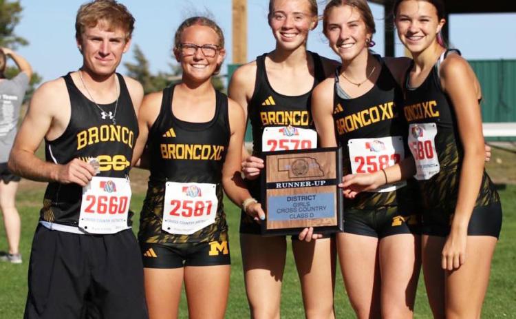 Mullen Bronco State Cross Country qualifiers, l-r: Kyle Finney, Riley Hegland, Harper Andersen, Peyton Paxton, Ady Hampton. Prep Running Nerd