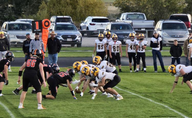 The Bronco offense in action at Bayard last Friday. Kris Forsen