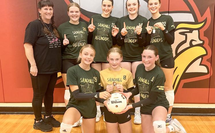 Back, l-r: Coach Barb McIntosh, Maci Walz, Abby Gracey, Emma Ray, Josie Morrow. Front: Kaisley Phipps, Paisley Ray, Breckyn Burney. courtesy photo