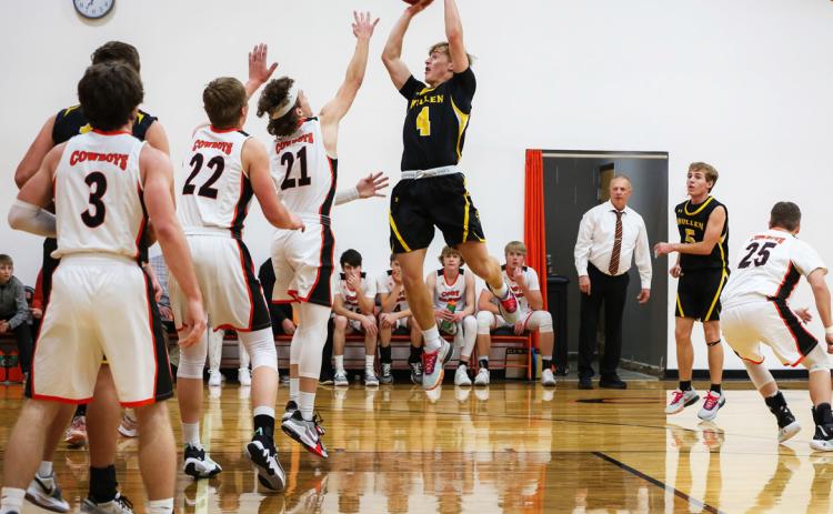 Alex Werner with a jump shot in Cody last Friday night. Megan Andersen