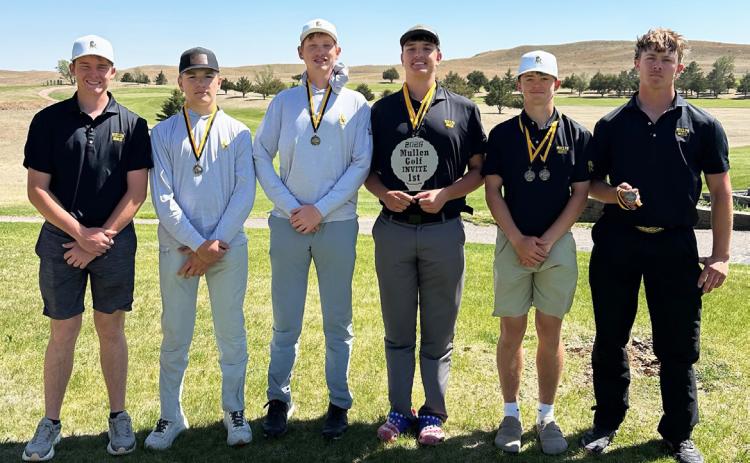 Mullen Bronco golf team at the Mullen Invite, l-r: Hayden Morrison, Colby Kessler, Jackson Vinton, Jacob Walker, Ben Werner, Cooper Walker. Clint Svoboda