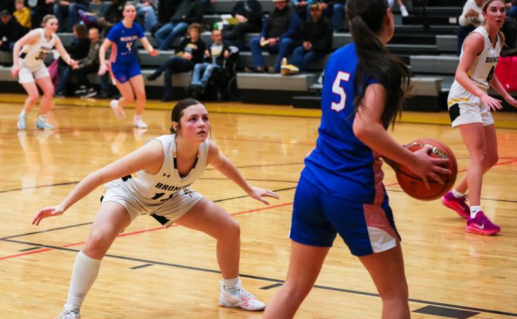 Kalli Licking gets low to press Medicine Valley last Saturday. Megan Andersen
